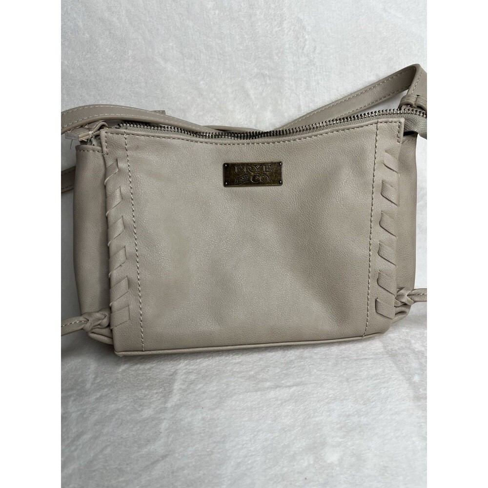 Frye & Co Aurora Crossbody Bag Purse Beige Cream 9x6 - Picture 2 of 5